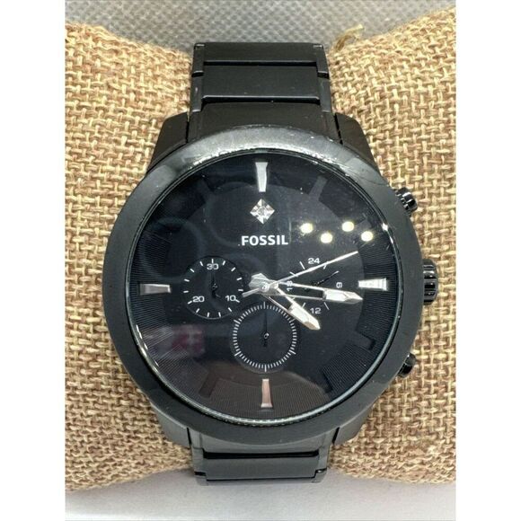 Fossil Dress FS4531 Men's Black Stainless Steel Quartz Chronograph Watch AEA379 - Picture 1 of 11
